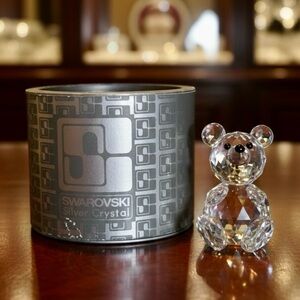Swarovski - Woodland Friends Crystal Bear Figurine With Box 2 3/4” VTG